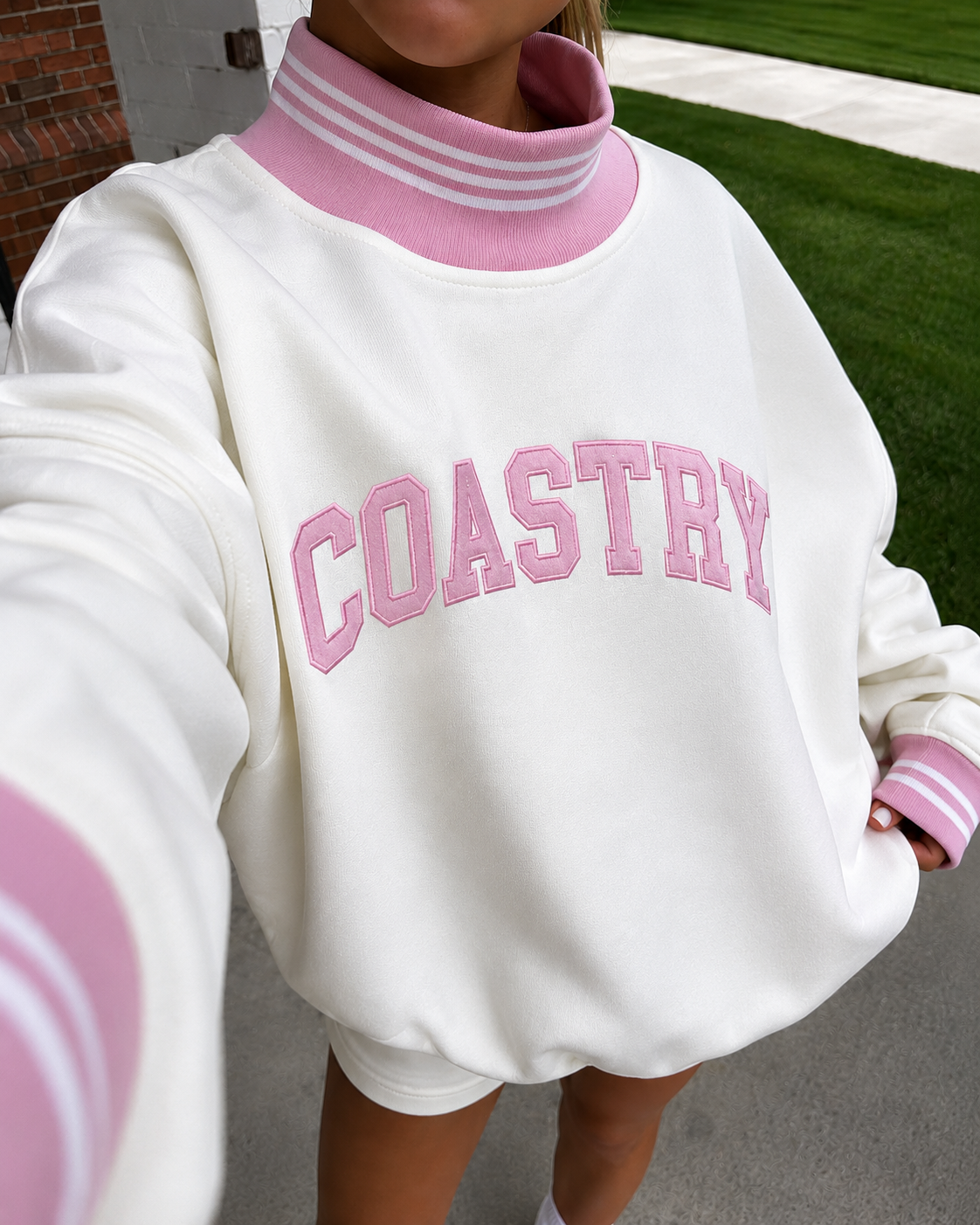 Coastry Mockneck White / Pink